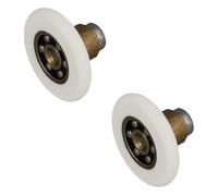 Amig - Roulement pour Cabine de Douche | Lot de 2 Unités | Ø 20/12 mm | Roulement Frontal et Vis M4x20 | Pour Porte Coulissante de Douches de Salle de Bain | Nylon Blanc