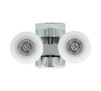 Amig - Roulement pour paroi de douche | Ø25 mm | Pour parois de 6 mm d'épaisseur | Pinces en zamak chromé | Roues en nylon | Glissement doux et durable