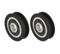 Amig - Roulements Moustiquaire | Lot de 2 Unités | Ø 23 mm | Roulement à Billes avec Rainure de Guidage | À Installer sur les Fenêtres Coulissantes Anti-Moustiques | Polyamide Noir