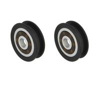Amig - Roulements pour Moustiquaire | Lot de 2 Unités | Ø 21 mm | Roulement à Billes avec Rainure pour Guide | Pour Fenêtres Coulissantes Anti-Moustiques | Nylon Noir