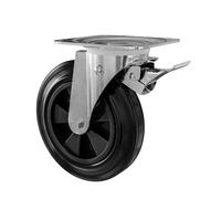 AMIG - Roulette à platine et frein 2750 - 200 x 50 mm - Caoutchouc - Noir