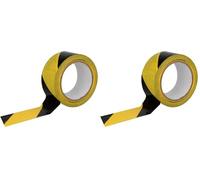 Amig - Ruban Adhésif de Balisage - Pour Signalisation et Avertissement de Danger - Résistant à l'Eau et Flexible - PVC - 50 mm x 30 m - Ruban Jaune et Noir (Lot de 2)