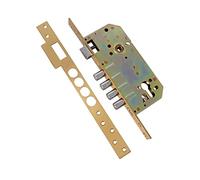 Amig - Serrure à encastrer Mod.100 Base | Front et Support en Acier | Corps en Laiton | pour Portes en Bois d'entrée | avec poignée réversible | pour poignées de 8 mm