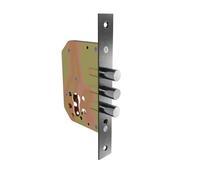 Amig - Serrure auxiliaire à encastrer pour portes en bois | Déplacement 20 mm et entrée : 50 mm | Sans poignée | Acier | Noir | Livré avec vis
