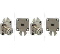 Amig - Serrure de Meuble | Acier Nickelé | Menuiserie Métallique Compatible | Installation Facile | Adaptée pour Charnière Décorative et Tiroir, Nickelé, Acier (Lot de 2)
