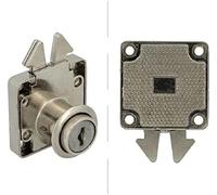 Amig - Serrure de Meuble | Acier Nickelé | Menuiserie Métallique Compatible | Installation Facile | Adaptée pour Charnière Décorative et Tiroir, Nickelé, Acier