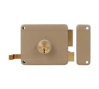 AMIG - Serrure en applique et verrous 77 - 100 x 85 mm - Acier - Beige - Droite