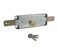 Amig - Serrure métallique pour stores enrouleurs métalliques | Cylindre : 15 mm | Bord arrondi | Comprend 3 clés en laiton nickelé | Idéal pour les garages, entrepôts et locaux commerciaux