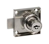 Amig - Serrure pour tiroirs et portes de meubles Mod.1A1 + 2 clés Mod.371 | Pour tiroirs et armoires de maison ou de bureau | En acier nickelé | Sûr et facile à installer