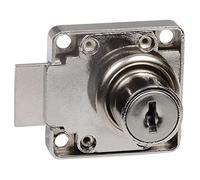 Amig - Serrure renforcée pour portes de meubles Mod.7 + 2 clés Mod.371 | Pour armoires de maison ou de bureau | En acier nickelé | Fermeture à droite | Sûr et facile à installer
