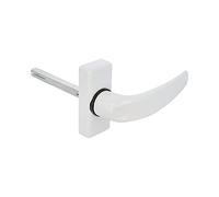 Amig - Set de Poignées de porte d'intérieur avec Rosace | Pognée Modèle Delta | 121 x 72 mm | Élégant et Simple | Taille du carré 8 mm | Poignée Ergonomique | Aluminium Blanc