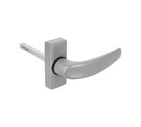 Amig - Set de Poignées de porte d'intérieur avec Rosace | Pognée Modèle Delta | 121 x 72 mm | Élégant et Simple | Taille du carré 8 mm | Poignée Ergonomique | Aluminium Argenté