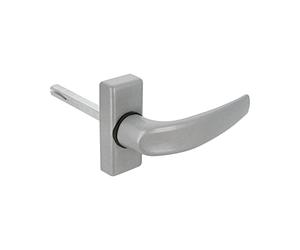 Amig - Set de Poignées de porte d'intérieur avec Rosace | Pognée Modèle Delta | 121 x 72 mm | Élégant et Simple | Taille du carré 8 mm | Poignée Ergonomique | Aluminium Argenté