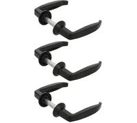 Amig - Set de Poignées de porte d'intérieur | Pognée Modèle 2115 | 105 x 40 mm | Élégant et Simple | Taille du carré 8 mm | Poignée Ergonomique | Aluminium Noir (Lot de 3)