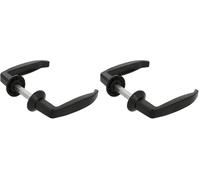 Amig - Set de Poignées de porte d'intérieur | Pognée Modèle 2115 | 105 x 40 mm | Élégant et Simple | Taille du carré 8 mm | Poignée Ergonomique | Aluminium Noir (Lot de 2)