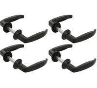 Amig - Set de Poignées de porte d'intérieur | Pognée Modèle 2115 | 105 x 40 mm | Élégant et Simple | Taille du carré 8 mm | Poignée Ergonomique | Aluminium Noir (Lot de 4)