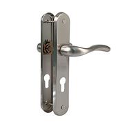 Amig - Set de Poignées sur Plaque d'Acier pour Porte | Mod. LENA | 238 x 40 mm | 8 mm | Chrome mat | Ensemble de poignée | Design Élegant et Simple | Pour porte