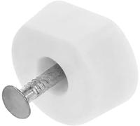 Amig - Support | Forme ronde | Ø 15 x 7 x 19 mm | 8 pièces | Idéal pour le maintien des étagères d'armoire, de vitrines ou d'étagères | Fixation facile par vis | Plastique blanc