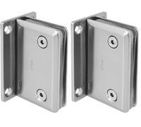 Amig - Support mural fixe pour douches mod.D | Pour parois de douche en verre | De zamak avec finition nickel mat | 8-12 mm d'épaisseur | Charge maximale par couple : 35 kg | Dimensions : 88 x 54 mm