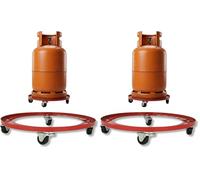 Amig - Support pour Bouteilles de Butane | Plateforme de Transport en Acier | Diamètre : Ø31 cm | avec 4 roulettes pivotantes | Charge maximale : 30 kg (Lot de 2)