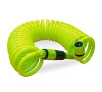 Amig - Tuyau d'arrosage en spirale de 3/8" avec accessoires de jardinage ou de nettoyage - Comprend une lance d'irrigation, un adaptateur et 2 raccords - Extensible jusqu'à 7,5 m Vert pistache