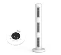 Amig - Ventilateur de plafond Alize-01 - Ventilateur silencieux avec éclairage LED et télécommande - Faible consommation et design moderne - Ø 132 cm - Métal et bois - Finition blanche