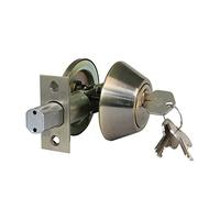 Amig - Verrou 1550 en Laiton Cuir | Serrure à Rosace pour Portes Jusqu'à 45 mm | Acier Durable avec 3 Clés Incluses | Sécurité et Intimité | Installation Facile, Cuir, Acier
