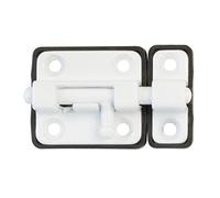 Amig - Verrou à pêne pour portes Mod.383 | 54 x 36 mm | Loquet de sécurité avec base en plastique | Pour fermeture horizontale | En acier finition blanche | Inclut des vis à bois