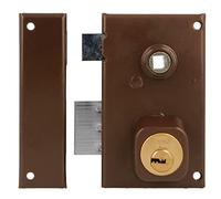 Amig - Verrou à Recouvrement 75N pour Sécurité Porte | Acier Robuste, Résistant à la Corrosion | Installation Facile | 5 Clés à Points, Marron, 67 x 112 mm, Acier