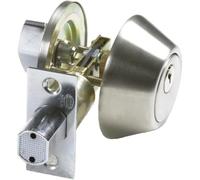 Amig - Verrou à Rosace avec xtérieure et Verrou Intérieur Mod. 1550 | Loquete de Sécurité Anti-Sciage | Épaisseur Maxi de Porte 45 mm | 3 Clés et Vis | Acier | Ø 65 mm | Chromé Mat