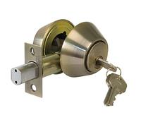 Amig - Verrou de rosette avec clé des deux côtés Mod. 1650 | ø 65 mm | Épaisseur maximale de la porte : 45 mm | Goupille de sécurité anti-scie | Acier Effet cuir