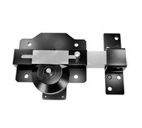 Amig - Verrou de sécurité à cylindre rond - Haute résistance à l'extraction - 5 clés incluses - 88 x 153 mm - Serrure en applique - Acier - Cylindre de 50 mm - Noir