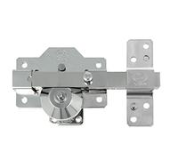 Amig Verrou de suralimentation haute sécurité pour portes en bois | Mod. 8 Plus | 90 x 154 mm | Avec cylindre rond de sécurité et verrou | Acier argenté