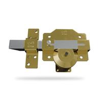 AMIG - Verrou haute sécurité 1R PLUS - 90 x 154 mm - Acier - Or - Droite