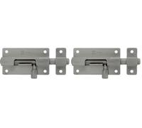Amig - Verrou Pour Porte | Acier Inoxydable 18/8 Résistant à la Corrosion | Installation Facile | Sécurité Intérieure et Extérieure | Charnière Décoratif, Argent Métallique, 65 mm (Lot de 2)