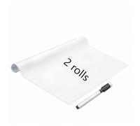 AMIGO Film pour Tableau Blanc Effaçable à sec,Rouleaux de Tableau Blanc Autocollants,44x200cm, deux Rouleaux avec Marqueur pour le Bureau, les Salles de Classe