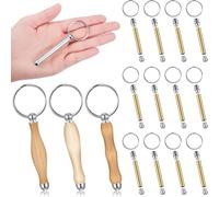 Amigocee Kit de Porte-Clés en Bois Craft Lover's 12 Pièces avec Mandrin pour Tournage sur Bois, Cadeau B
