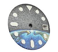 Amigocee Montre à Motif Étoilé Terre Lumineuse Verte 28,5 Mm, pour Cadran de Montre à Mouvement NH35 NH36 NH70