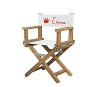 Amikado - Fauteuil de metteur en scène bébé & Enfant imprimé avec Motif Couronne (Rouge) - Dimensions : H 55 x L 36 x P 28 cm