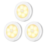 AMIR Lampe Détecteur de Mouvement, Lampe Escalier Placard, Éclairage de placard, Veilleuse LED pour Couloir, Chambre à Coucher, Cuisine - 3 Pièces Blanc Chaud