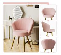 Amiremplie Ensemble d'une chaise de salle à manger en coquille de velours Fauteuil avec dossier rose