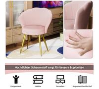Amiremplie Fauteuils - un ensemble - chaises de salle à manger en coquille avec dossier - 42x40x80cm rose