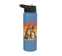 Amitié Chat et Hérisson Meilleurs Amis Stainless Steel Insulated Water Bottle