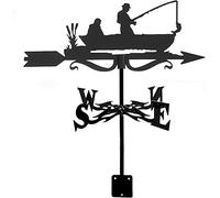 AMITVA Girouette de pêche en acier inoxydable créative rétro durable pour bateau Décoration de jardin