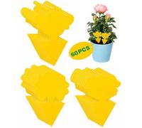 Amlif Pièges Anti Moucherons Interieur, Attrape Moucheron Plantes - 60 Pcs | Pièges à Insectes, Autocollants à Double Face Étanches Jaunes, pour l’Intérieur et l’Extérieur