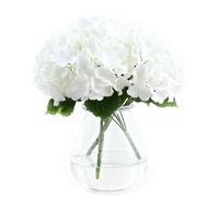 AMLUCKS 3 pièces de fleurs artificielles en soie grandes hortensias avec 16 têtes, fleurs artificielles au toucher réel avec tiges florales à faire soi-même pour bouquets de mariage, fêtes, décoration