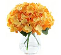 AMLUCKS 3 pièces de grandes fleurs d'hortensia en soie artificielles avec 22 têtes, fleurs d'hortensia artificielles au toucher naturel avec tiges florales à faire soi-même pour bouquets de mariage