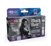 Ammo Ionic Set foncé | Comprend tout ce dont vous avez besoin pour peindre noir sans tracas sur différents matériaux, acrylique, multicolore, 20 ml