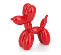 AMOIENSIS Sculpture de Chien Ballon 10 cm Vivante Polyvalente Petite décoration pour étagère, Bureau, Rouge