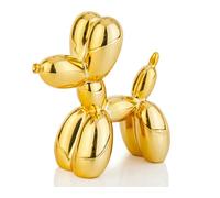 AMOIENSIS Statue de Chien en Ballon Brillant de 10,2 cm - Sculpture d'animal en Ballon doré galvanisé - pour décoration d'étagère, Petit décor éclectique de Bureau, Chien Ballon Vif